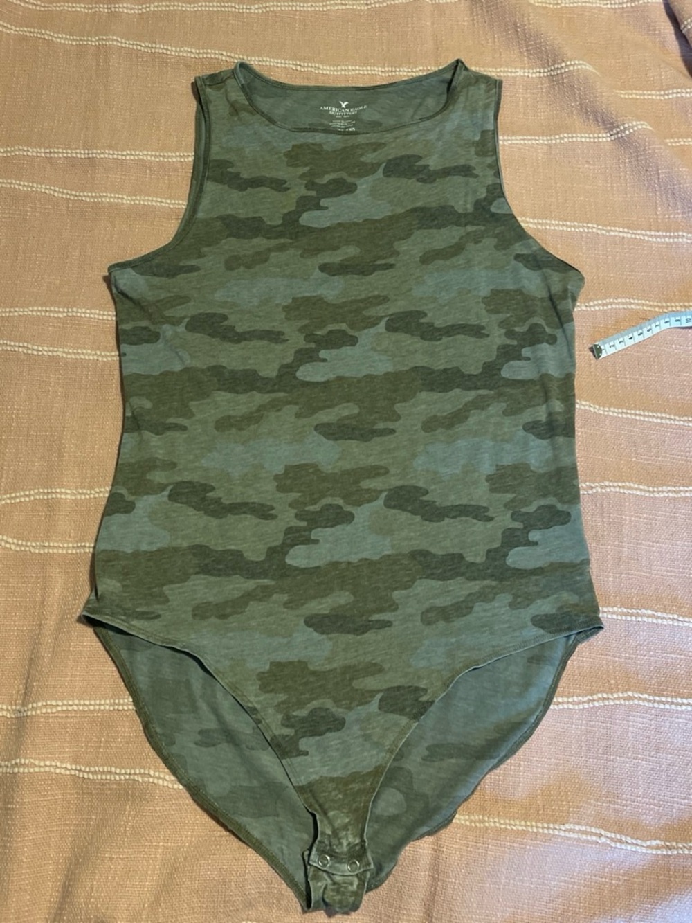 American Eagle Outfitters Green Camo Tank Bodysuit